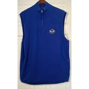RLX Ralph Lauren Mens Blue 100% Merino Wool 2012 US Open Golf Sweater Vest XL